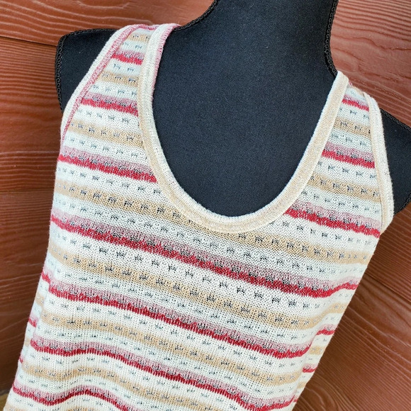 umgee shimmery striped knit tank top women's size large - Picture 7 of 11